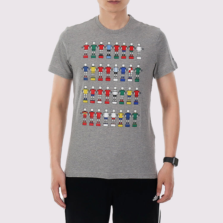 adidas MENS Road to Russia World Cup Print Crew-neck Short Sleeve Grey CW2091