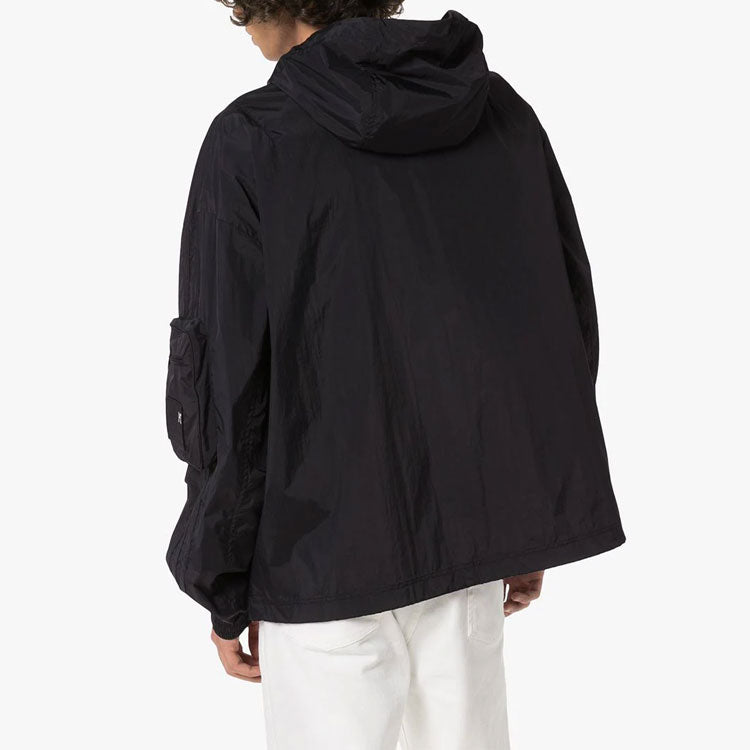 Y-3 Woven Shell Jacket hooded Casual Zipper Long Sleeves Unisex Black FJ0377