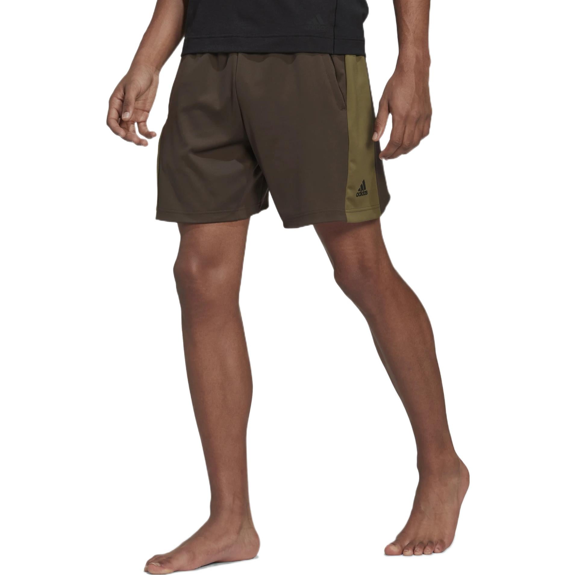 Men's adidas Yoga Training Shorts Colorblock Casual Sports Brown HC4432