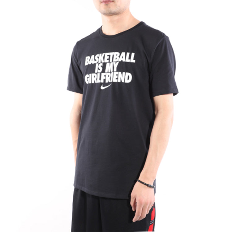 Nike Alphabet Printing Sports Round Neck Short Sleeve Black AQ3242-010