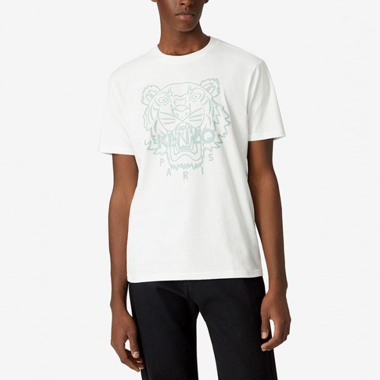 Men's KENZO SS21 Printing Round Neck Short Sleeve White FB55TS0204SF-01B