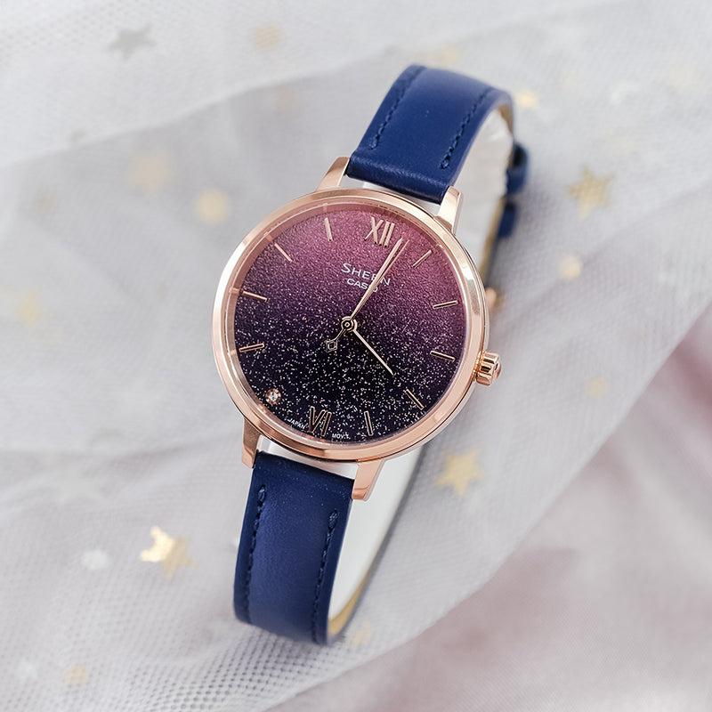 Casio Sheen Universe Starry Sky Analog Watch 'Purple Navy Gold' SHE-4548PGL-4AUPR