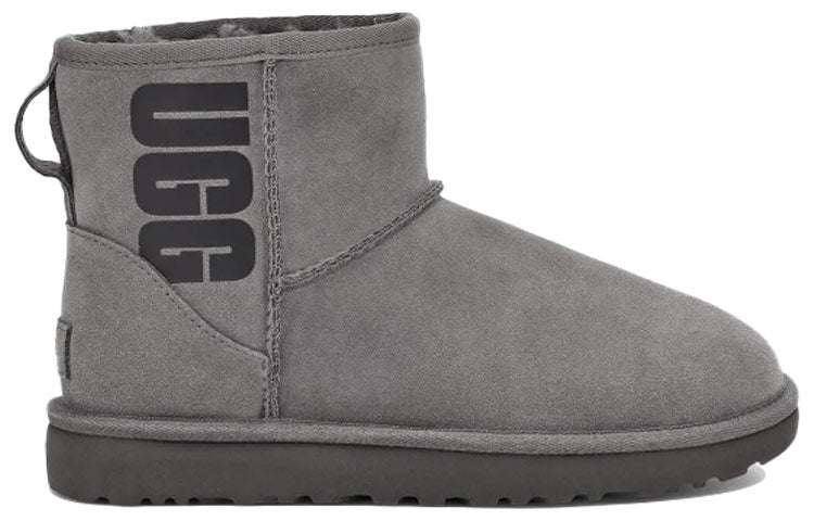 (WMNS) UGG Classic Mini UGG Rubber Logo 'Grey' 1108231-GREY