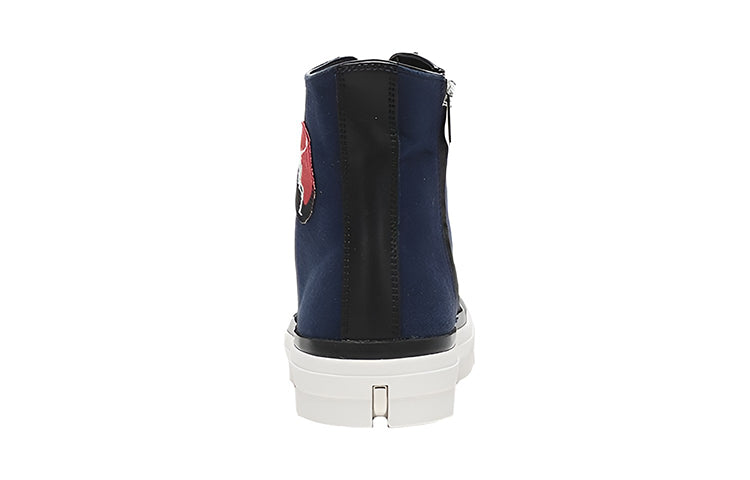 Alexander Mcqueen Skeleton Patch High-top Sneakers 'Navy White' 505140W4H534062