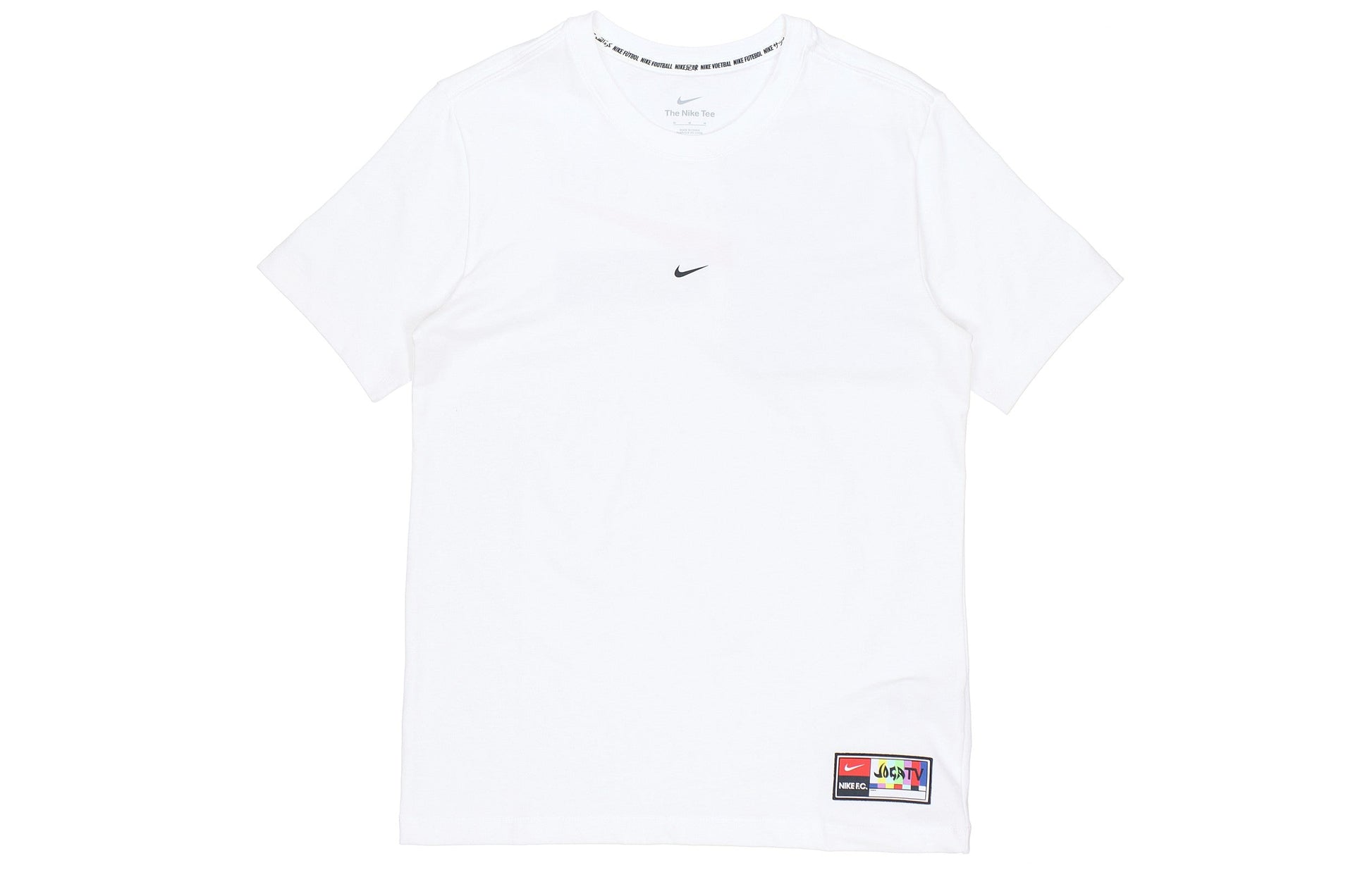 Nike Fc Tee Seasonal Grph H Back Large Logo Printing Sports Round Neck Short Sleeve White DH3703-100