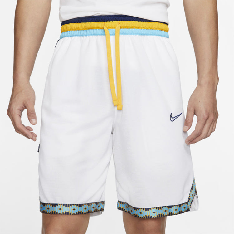 Nike DNA Contrast Color Stitching Basketball Sports Shorts White BV9447-101