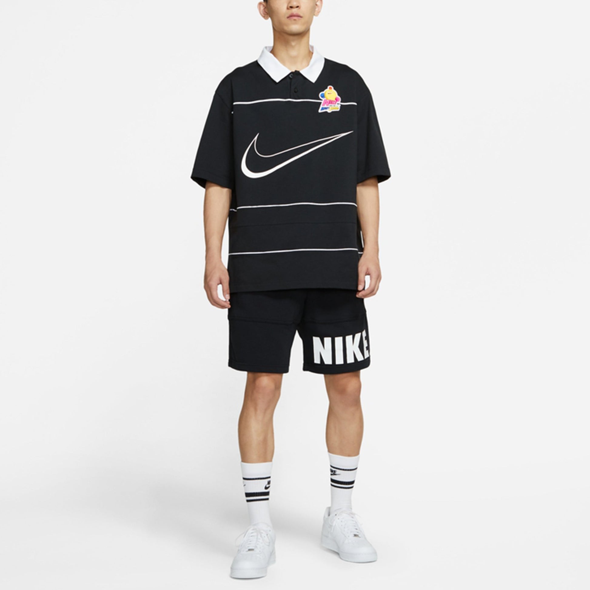 Nike Sportswear Contrasting Colors Athleisure Casual Sports Short Sleeve Polo Shirt Black DM7918-010