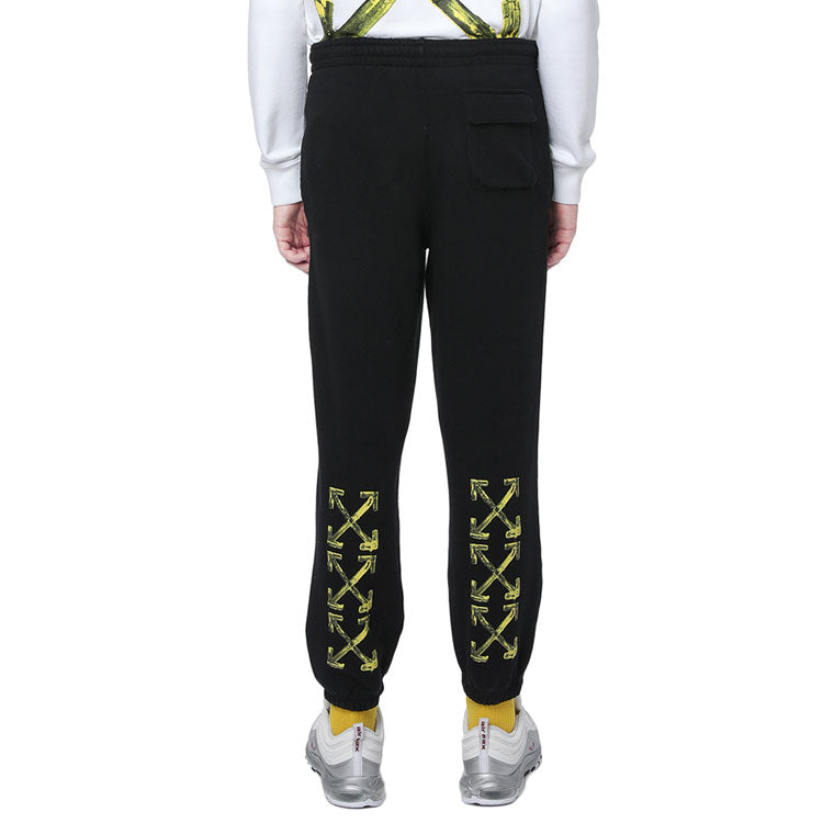Men's Off-White Arrow Pattern Bundle Feet Sports Pants/Trousers/Joggers Black OFWPT261000MDBKR