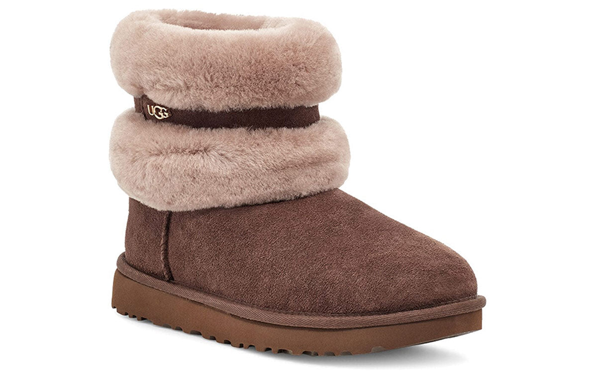 (WMNS) UGG Fluff Mini Belted Snow Boots Brown 1112483-BCAM