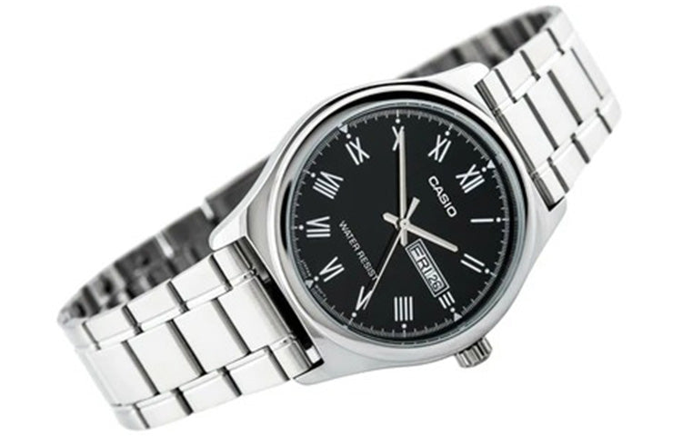 CASIO Waterproof Stainless Steel Strap Mens Silver Analog MTP-V006D-1B
