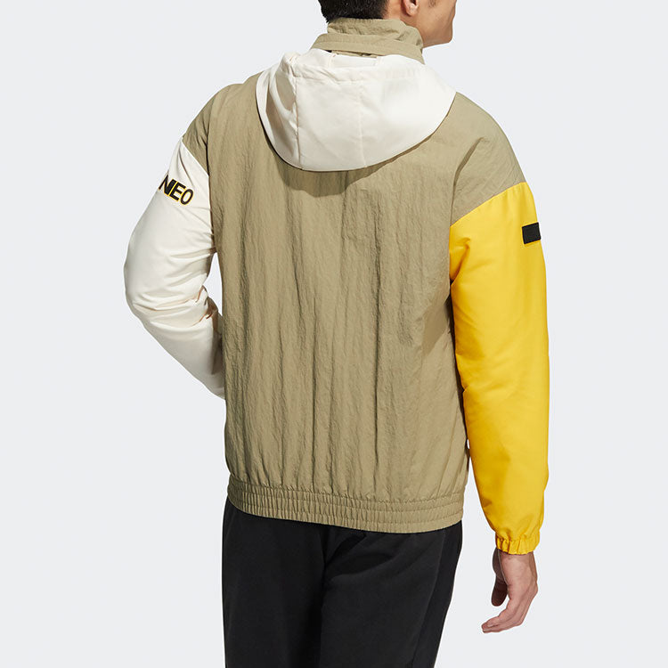 adidas neo Contrasting Colors Sports Hooded Jacket Green HD4640