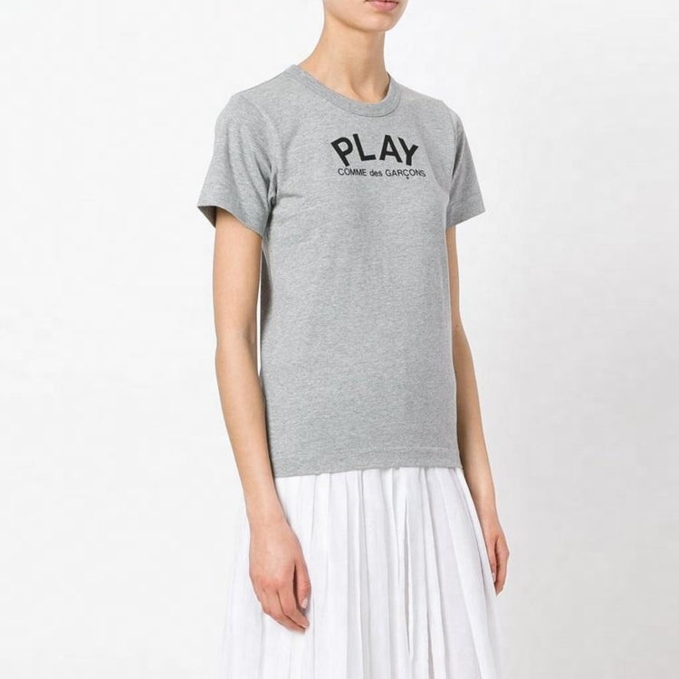 (WMNS) COMME des GARCONS PLAY Play Logo Back Heart Tee 'Grey' AZ-T071-051-1