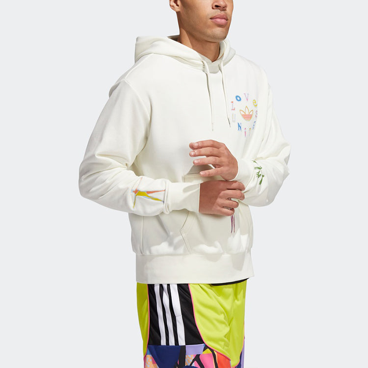 adidas originals Logo Pattern Embroidered Sports White H43970