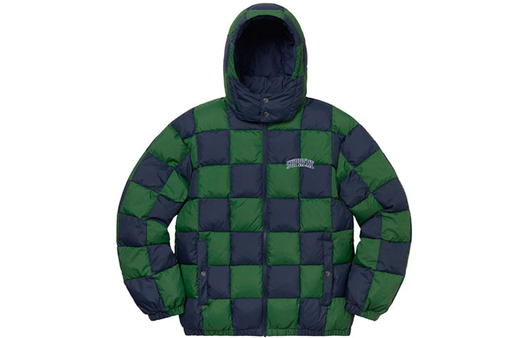 Supreme FW19 Week 17 Checkerboard Puffy Jacket 'Blue Green' SUP-FW19-10892