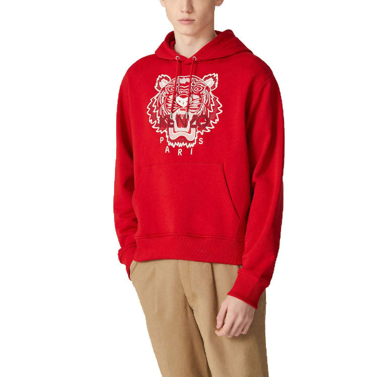 Men's KENZO Tiger Head Embroidered Cotton Sports Red FA65SW3104XA-22