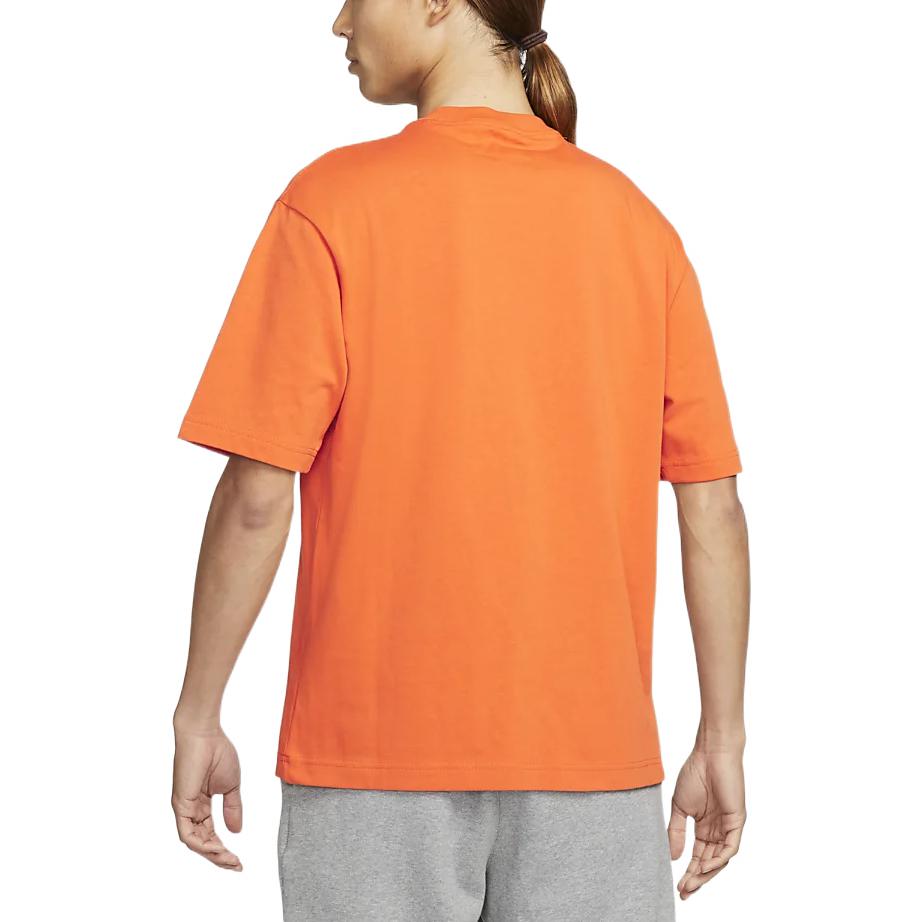 Men's Air Jordan Solid Color Alphabet Logo Round Neck Short Sleeve Orange T-Shirt DO6100-847
