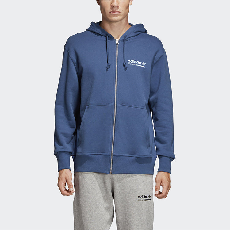 adidas originals Athleisure Casual Sports Stay Warm Windproof Hooded Jacket Blue DV1920