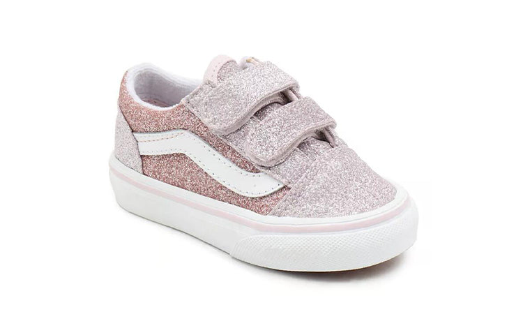 Vans Old Skool Velcro Breathable Non-Slip Wear-Resistant Low Top Casual Skate Shoes Td Rose Pink VN000D3Y99B