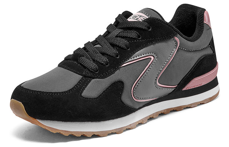 (WMNS) Skechers OG 85 'Black Grey Pink' 177001-BLK