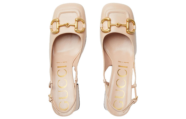 (WMNS) Gucci Horsebit Mid Heel Slingback 'Neutral' 643892-C9D00-6705