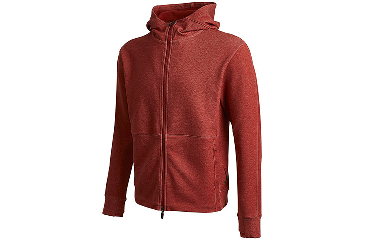 Nike Yoga Solid Color Sports Hooded Jacket Men's Red CU6261-689