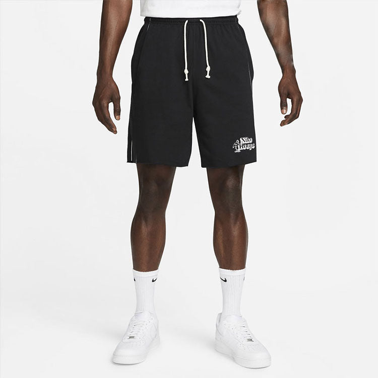 Nike Solid Color Lacing Elastic Breathable Sports Shorts Black DH7384-010