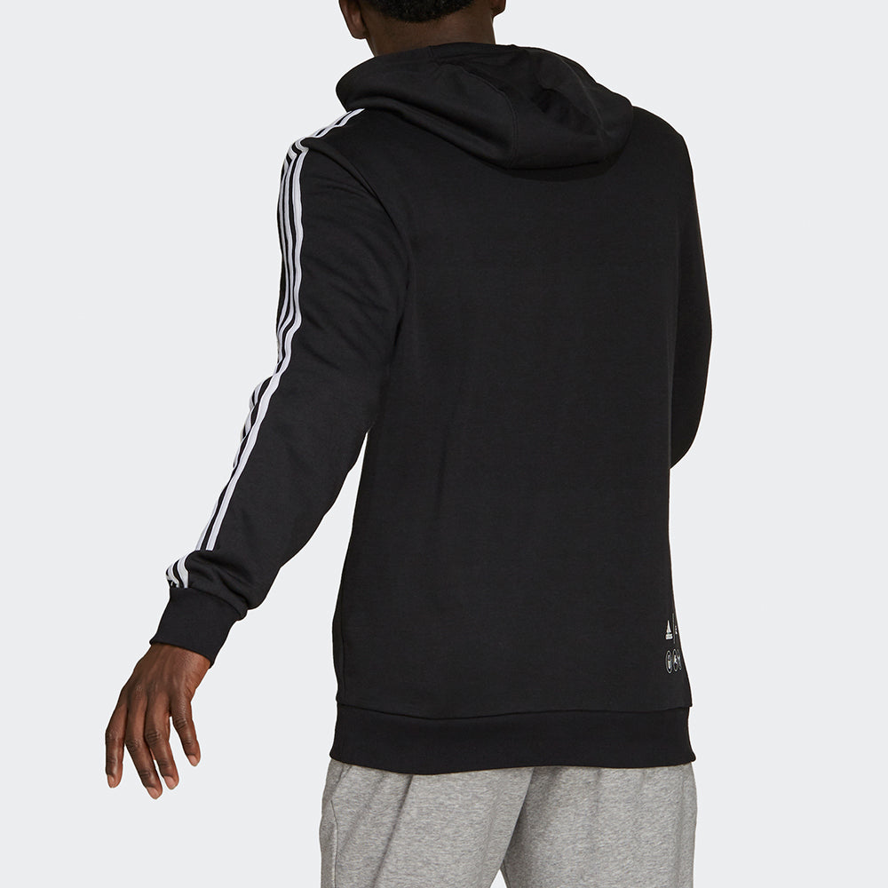 Men's adidas x Star War Crossover Str Wrs Hdy Printing Sports Pullover Black GS6321