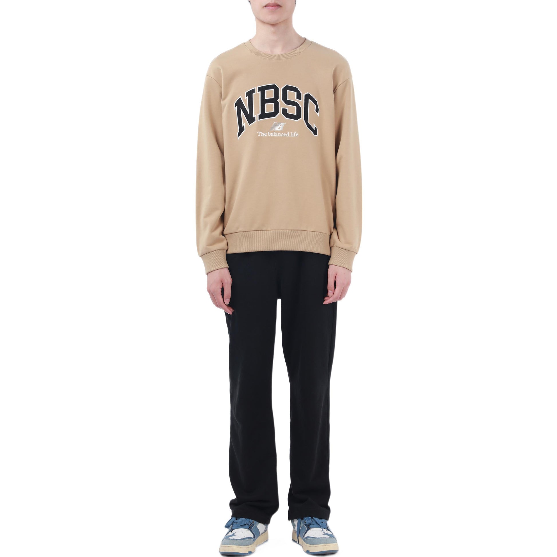 New Balance Logo Crew Neck Sweaters Asia Sizing 'Beige' 5CC44333-BEI