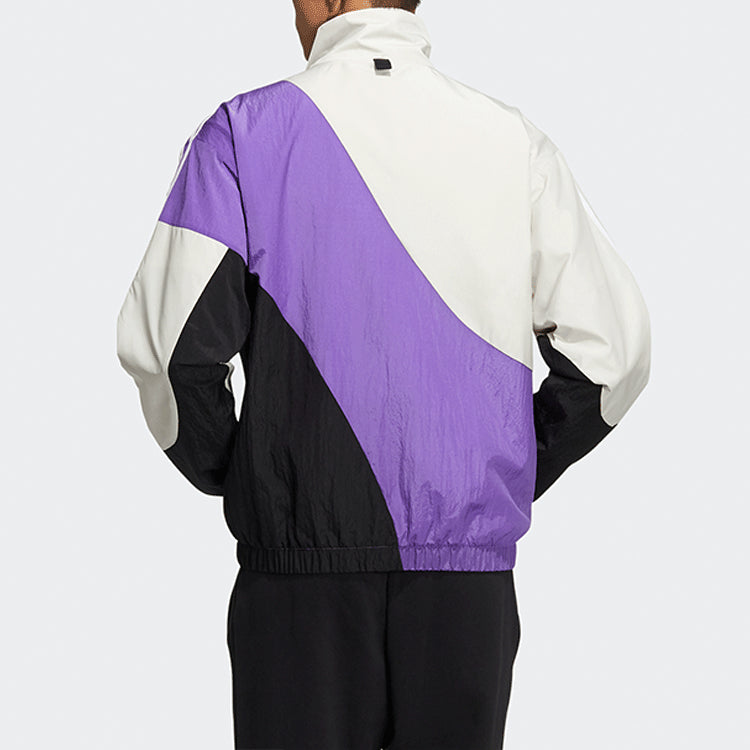 adidas neo M SW RET CB WB Colorblock Sports Stand Collar Jacket Purple HC9681