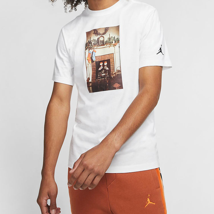 Air Jordan Chimney Tee Printing Short Sleeve US Edition White CI1327-100