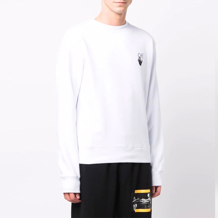 Off-White FW21 Round Neck Cotton Pullover Version White OMBA025F21FLE0060184
