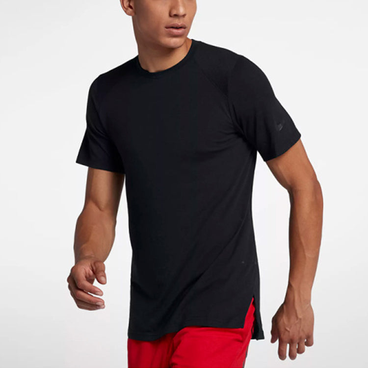 Nike Breathe Elite Basketball Sports Quick Dry Round Neck Short Sleeve Black 891685-010