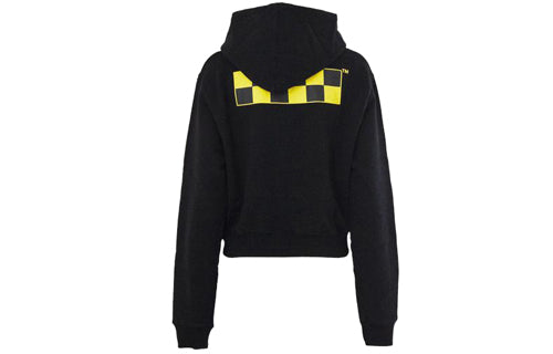 (WMNS) Off-White Printed Graphic Cotton Hoody Black OWBB016E180030391088
