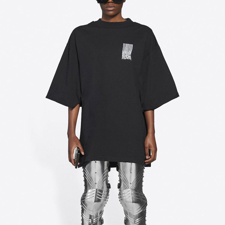 Balenciaga Unisex FW21 Printing Round-neck Tee Black 661715TKVE51070