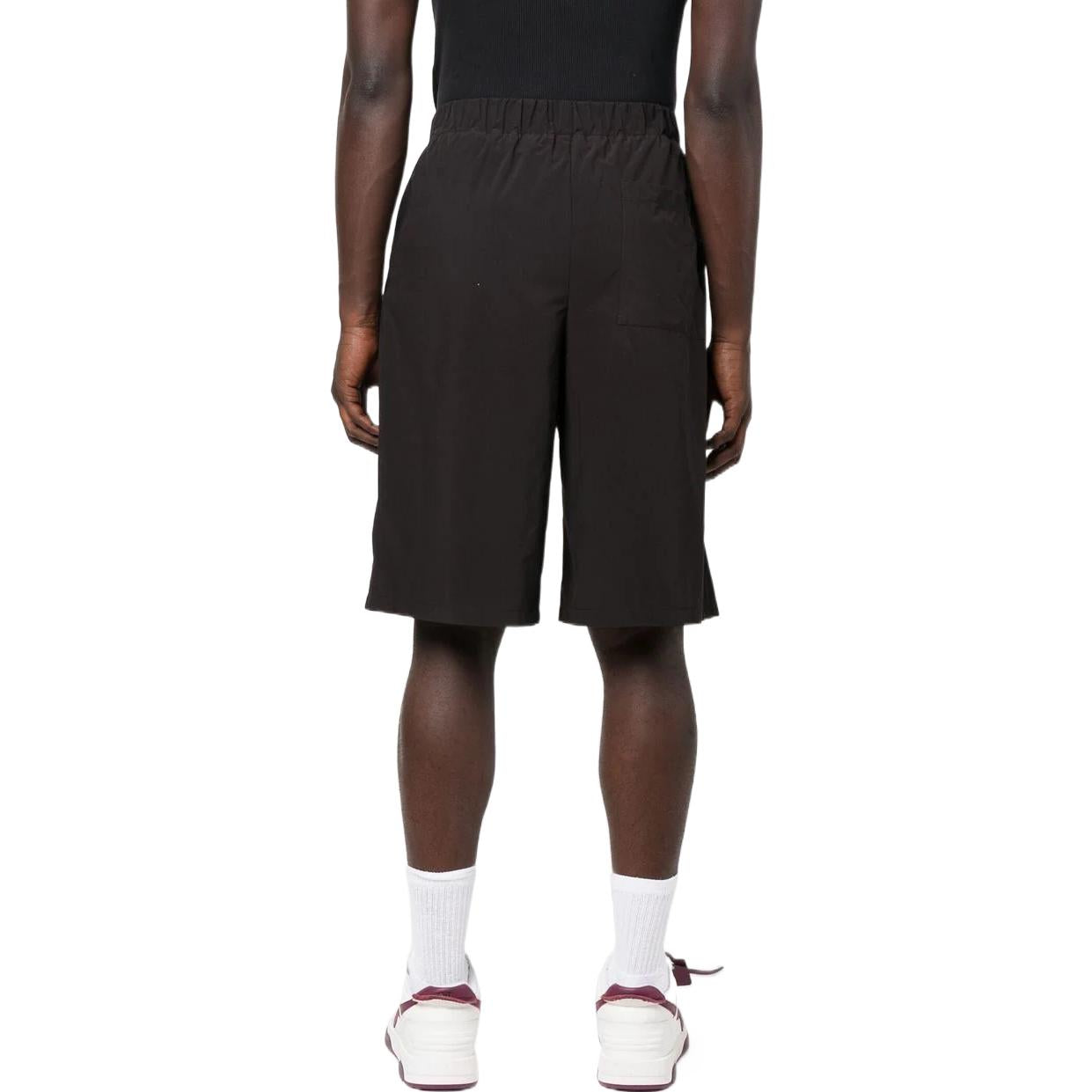 Off-White FW22 Solid Color Logo Printing Elastic Waistband Shorts Version Black OMCB070C99FAB0011001