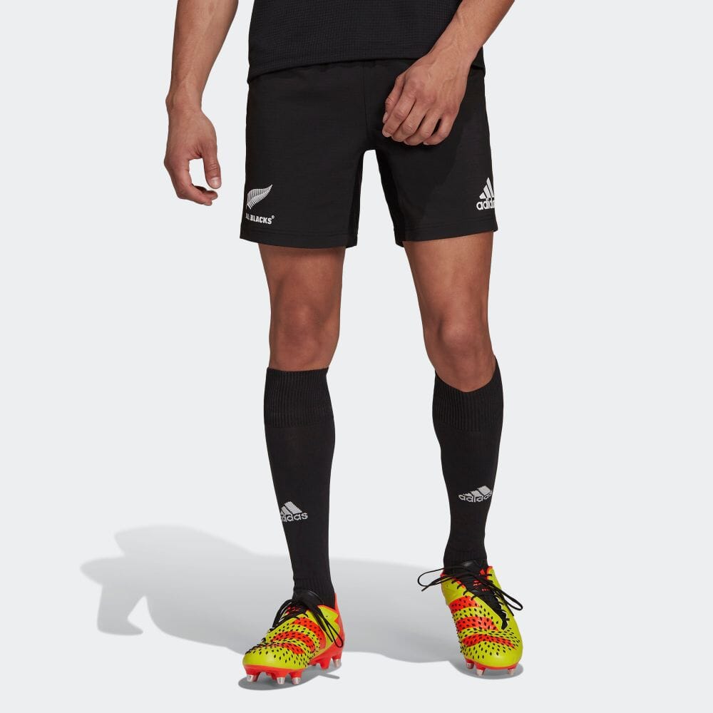 Men's adidas Solid Color Logo Printing Rugby Sports Shorts Black GU1913