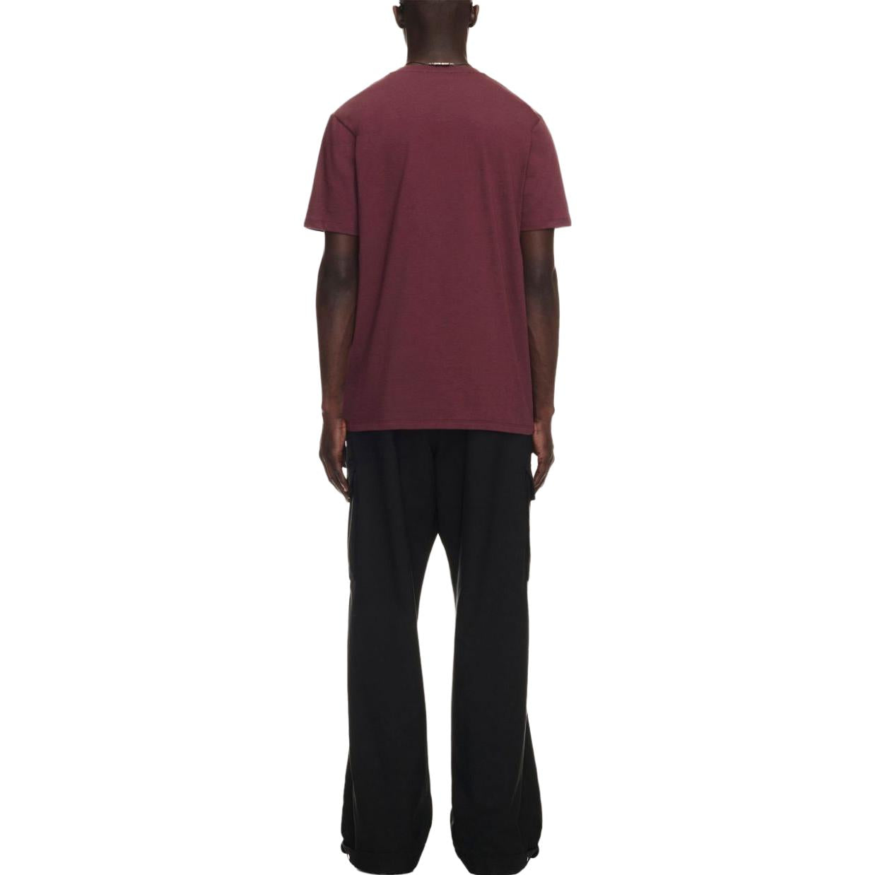 Off-White Logo-Embroidered Cotton T-shirt 'Burgundy' OMAA027F23JER0072828