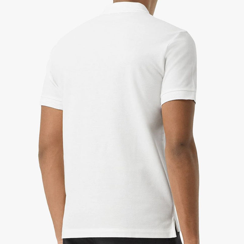 Men's Burberry SS21 Mesh Cotton Short Sleeve Polo Shirt White 80288721