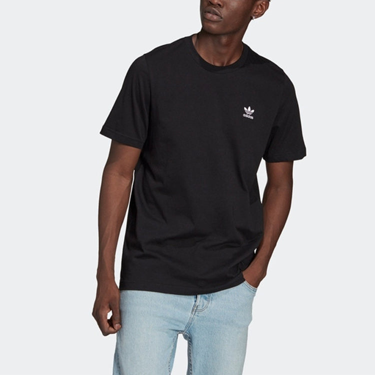 adidas originals SS22 Essential Tee Athleisure Casual Sports Solid Color Logo Short Sleeve Black GN3416