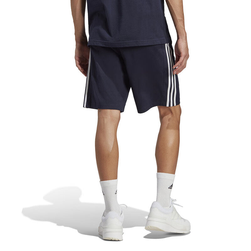 adidas Essentials Single Jersey 3-Stripes Shorts Asia Sizing 'Black White' IC9383