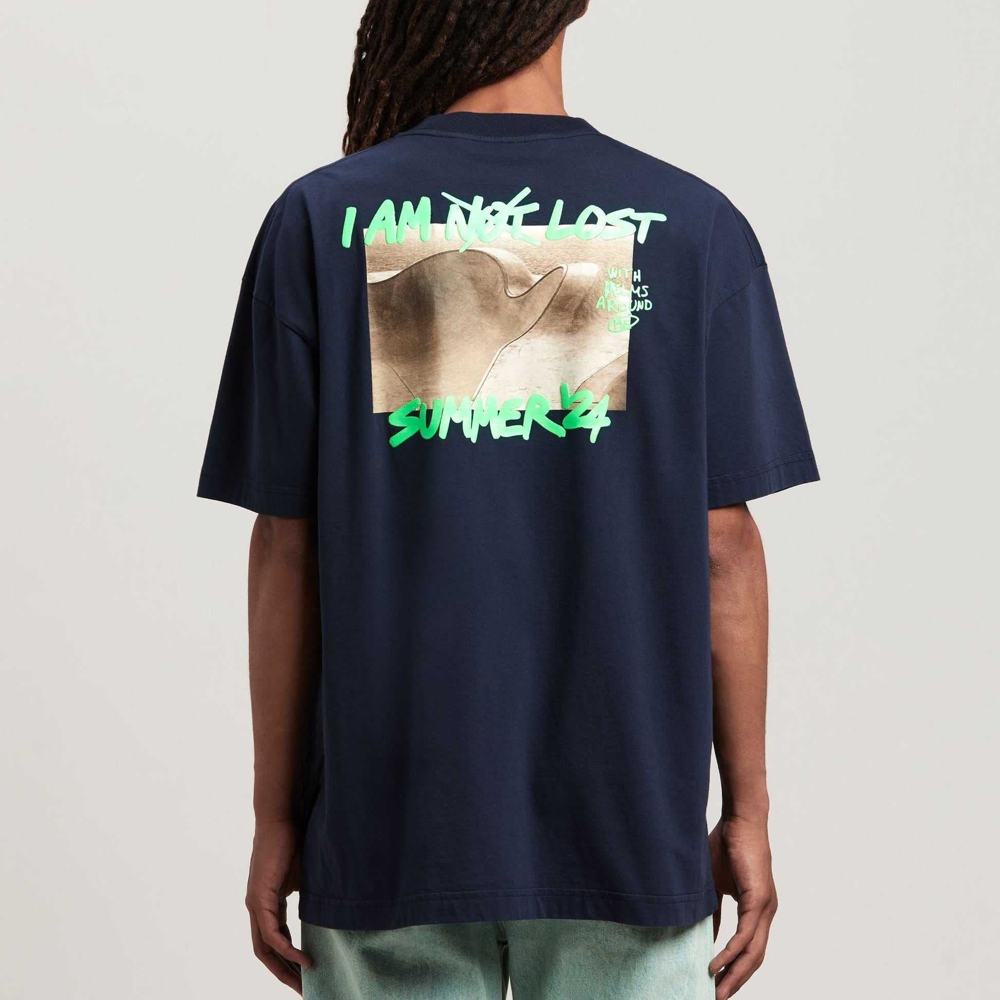 Palm Angels I Am Lost T-Shirt 'Navy Blue' PMAA072S24JER0044670