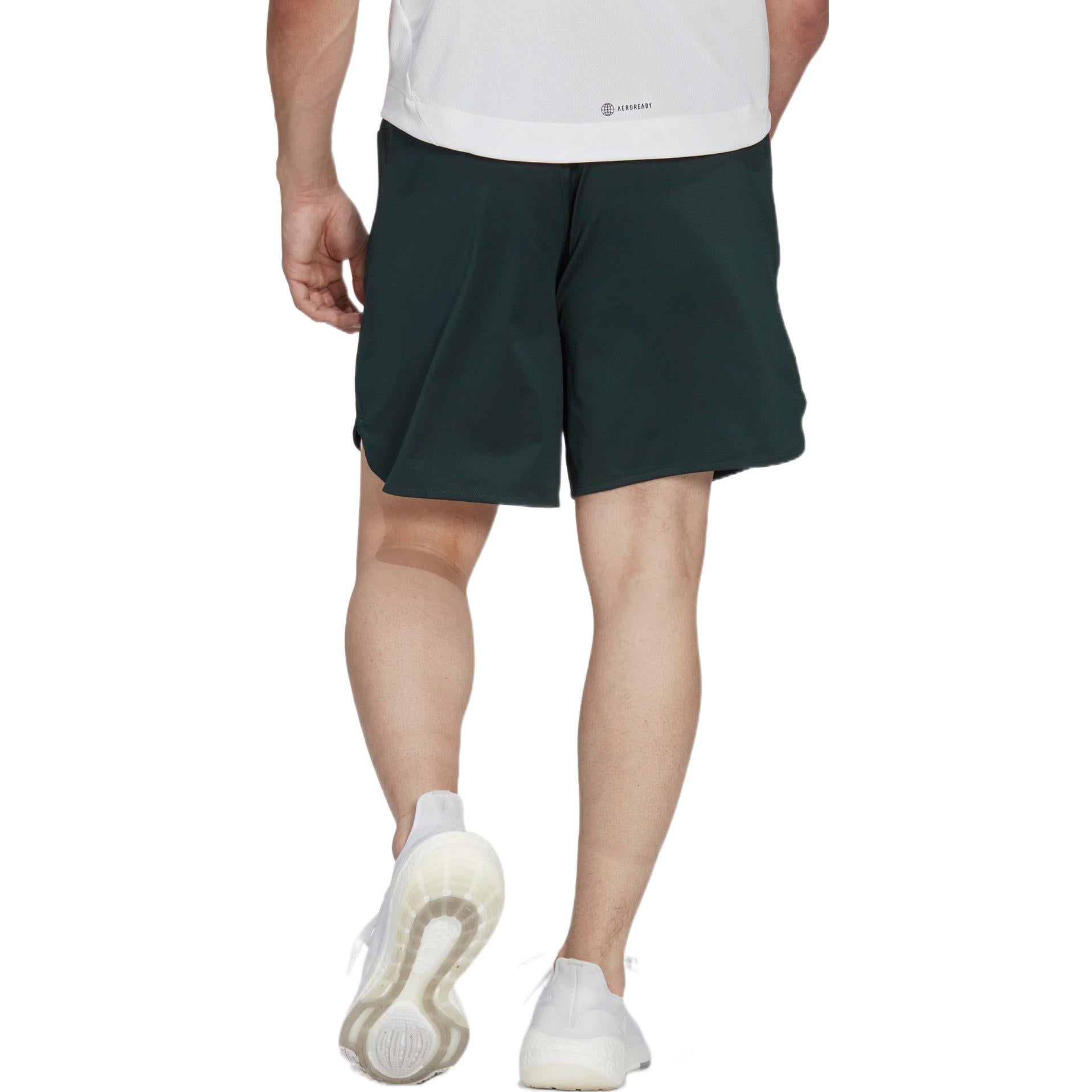 Men's adidas Solid Color Logo Printing Elastic Waistband Sports Shorts Green HD3565