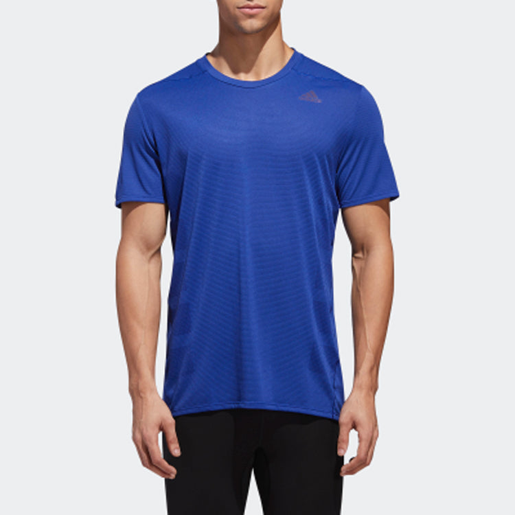adidas Running Sports Round Neck Short Sleeve Blue CZ8727