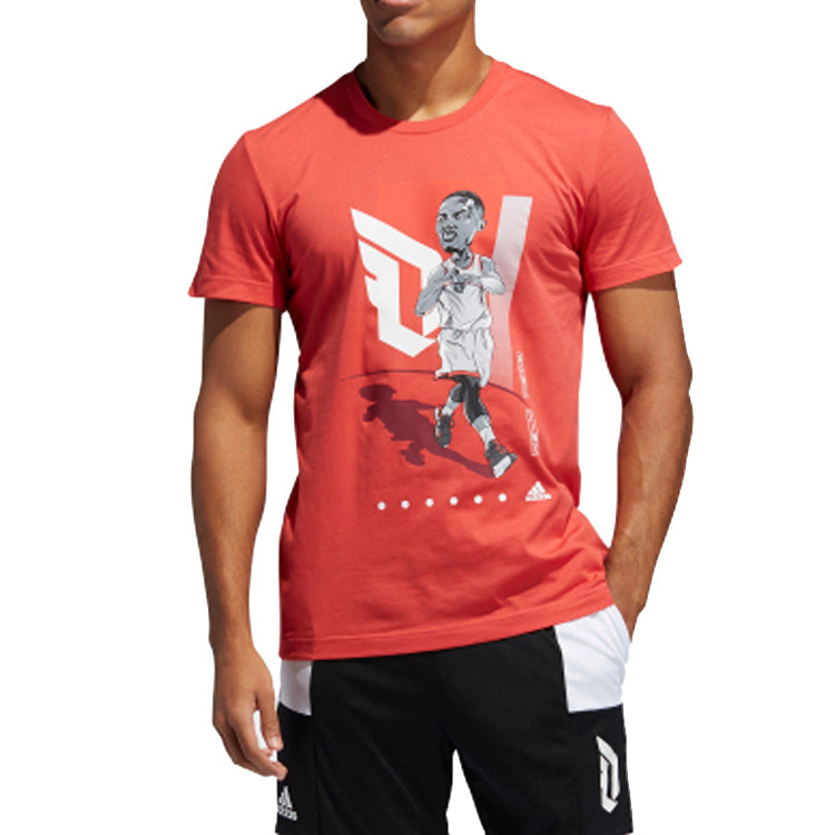 adidas Basketball Sports Round Neck Short Sleeve Red FT8837