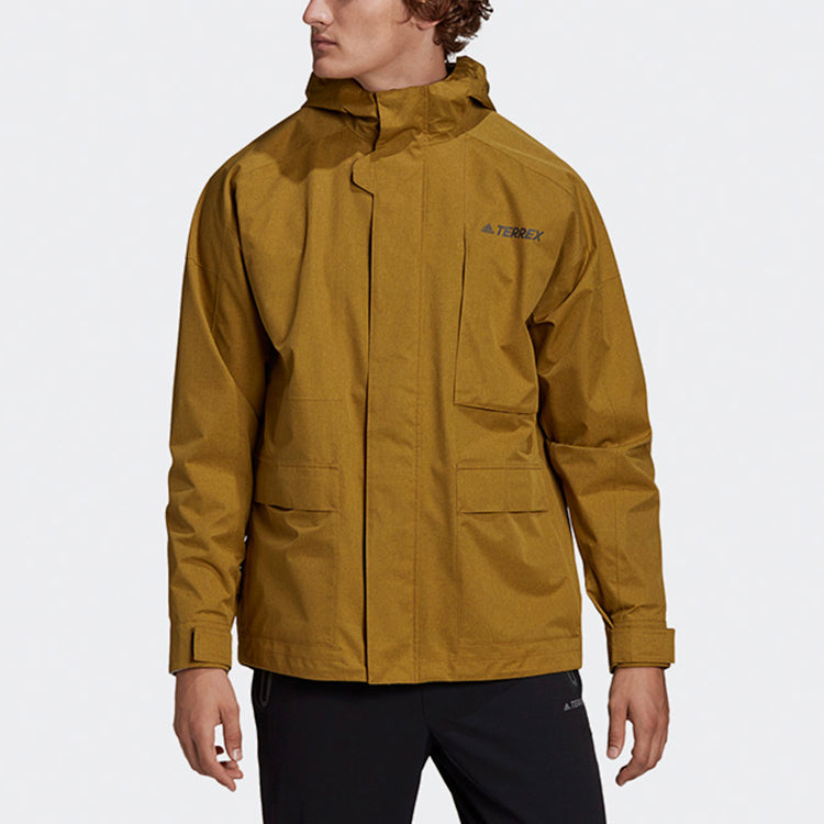 adidas Xplr 2.5L R.R J Outdoor Windproof Reflective logo Sports Hooded Jacket Yellow GL7400
