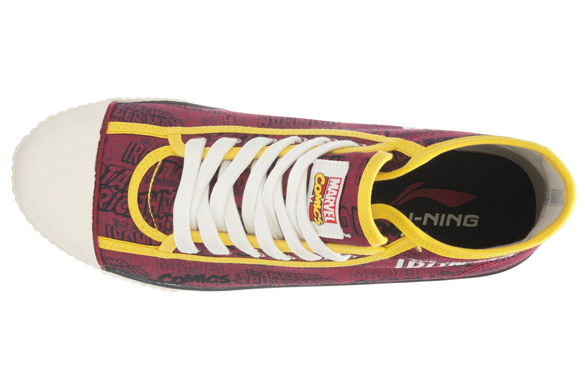 Li-Ning x MARVEL Iron Man Classic Mid Canvas Shoes 'Dark Red Yellow' ALAK089-3