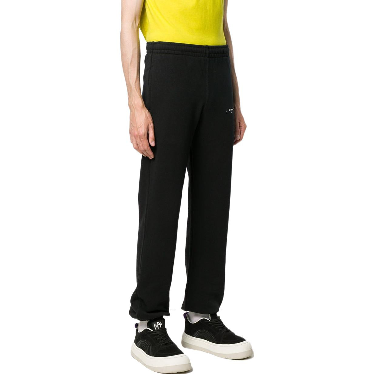 Men's Off-White Small Logo Bundle Feet Sports Pants/Trousers/Joggers Black OMCH020E19D250191001