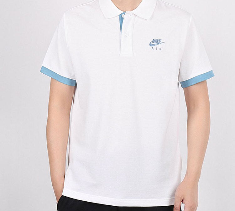 Nike Colorblock lapel Short Sleeve Polo Shirt White CW5248-100