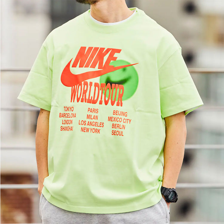 Nike Sportswear Sports Printing Pattern Short Sleeve Fluorescent Green DA0938-383
