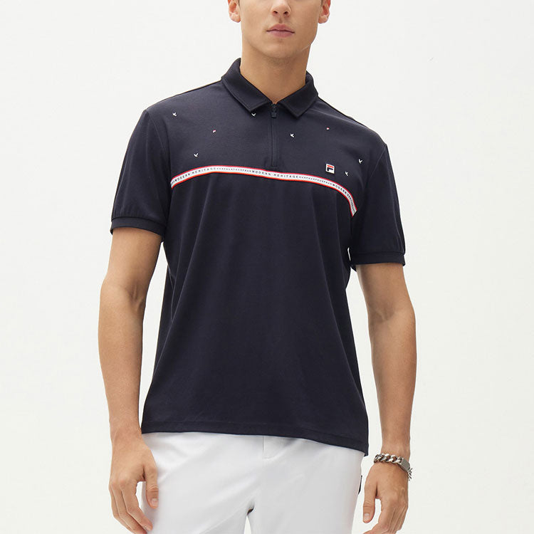 FILA Embroidered Logo Casual Sports Short Sleeve POLO Blue F11M131119F-NV